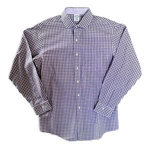 Brooks Brothers Dress Shirt Mens‎ 16 34 Classic Purple Plaid Non-Iron Supima